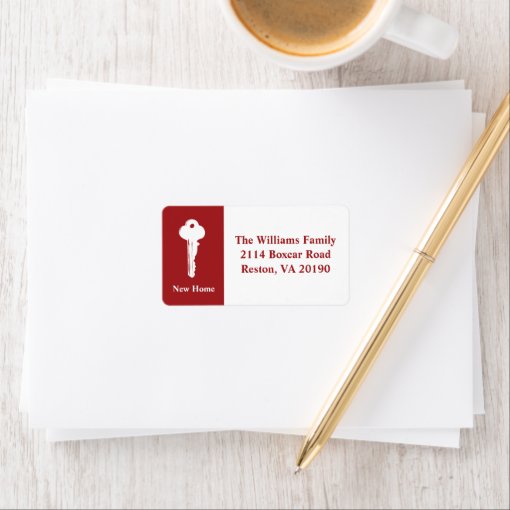 New Home Address Labels Red Zazzle