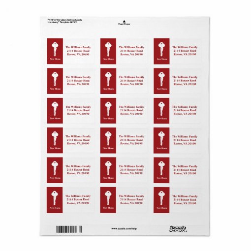 New Home Address Labels Red Zazzle