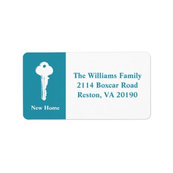 New Home Address Labels - Teal Blue by adams_apple at Zazzle