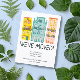 New Home Address Moving Announcement Cute Houses Postcard