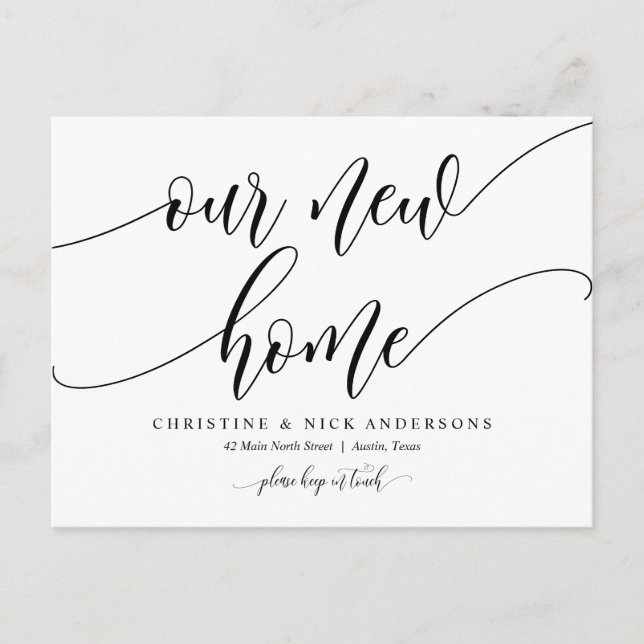 New Home Address, Moving Announcement Postcard (Front)