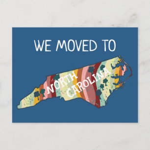 NEW HOME ADDRESS  North Carolina State Map Postcard