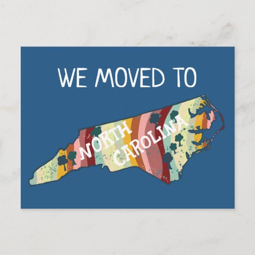 NEW HOME ADDRESS  North Carolina State Map Postcard