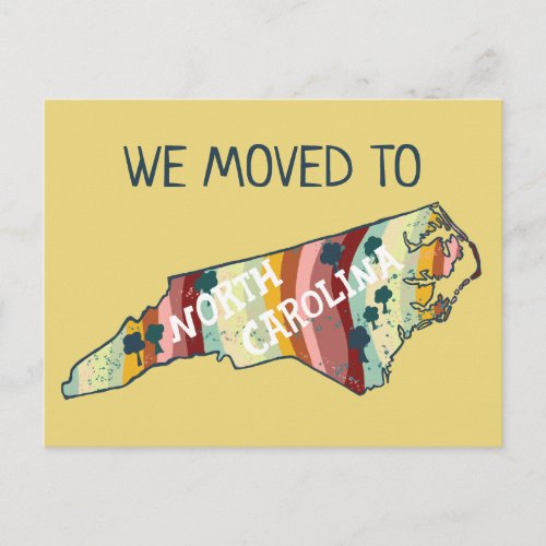 NEW HOME ADDRESS  North Carolina State Map Postcard