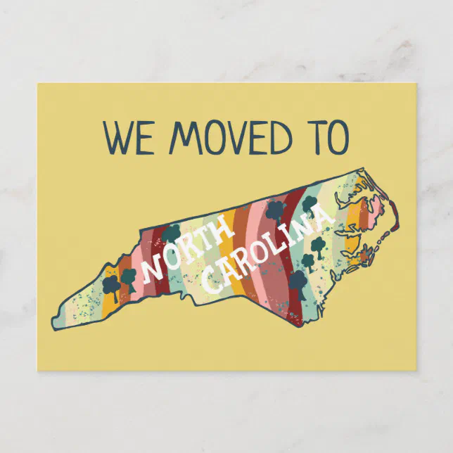 NEW HOME ADDRESS North Carolina State Map Postcard Zazzle