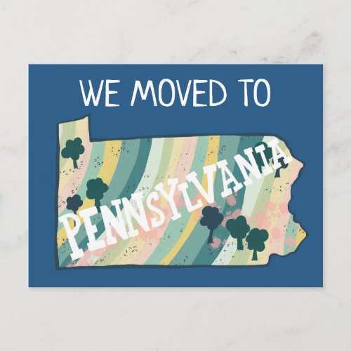 NEW HOME ADDRESS  Pennsylvania State Map Postcard