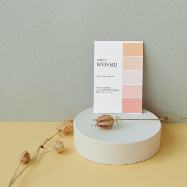 New Home address rose pink peach announcement (Creator Uploaded)