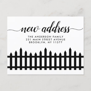 New Home Address Script We've Moved Fence Moving Announcement Postcard