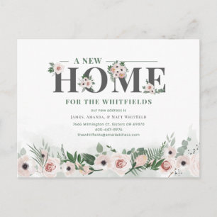 New Home Address We've Moved Floral Moving Postcard
