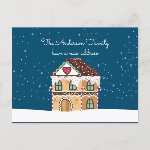 New Home Address Winter Christmas Weve Moved  Announcement Postcard
