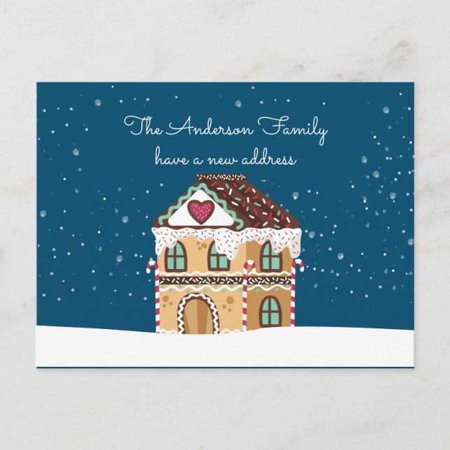 New Home Address Winter Christmas We've Moved  Announcement Postcard (Front)
