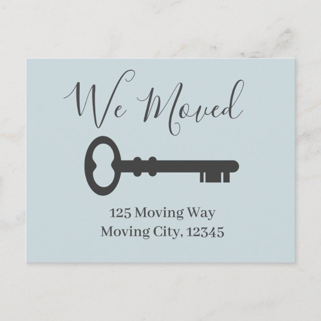 New home and key moving Announcement Postcard (Front)