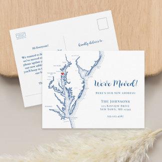 New Home Annapolis Maryland Map Moving Announcement Postcard