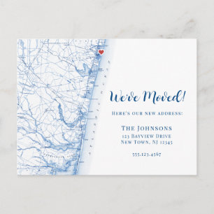 New Home Asbury Park New Jersey Map Moving Announcement Postcard