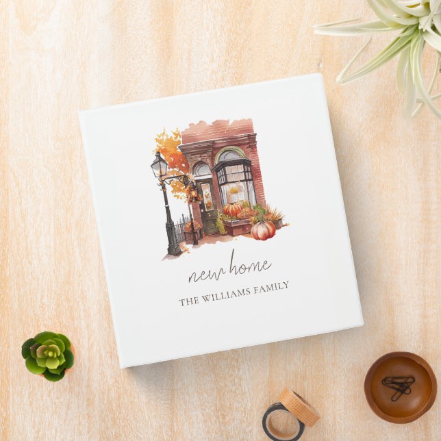 New Home Autumn Front Door Photo Album 3 Ring Binder (In Situ)