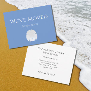 New Home Beach Sand Dollar Blue Moving Announcement