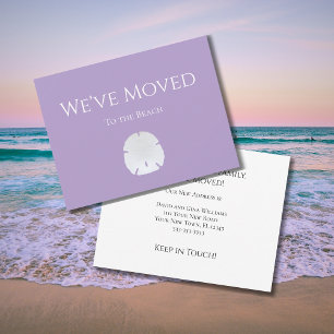 New Home Beach Sand Dollar Soft Purple Announcement