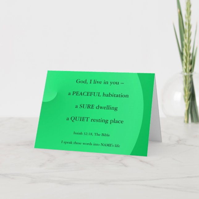 New Home Bible Verse Greetings Card (Front)