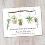 New Home Boho Plants Watercolor Moving Announcement Postcard