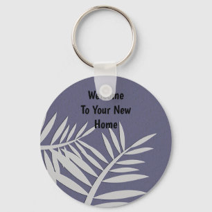 New Home Buyer Leaf Silhouette Realtor Keychain