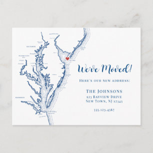 New Home Cape May New Jersey Map Moving Announcement Postcard
