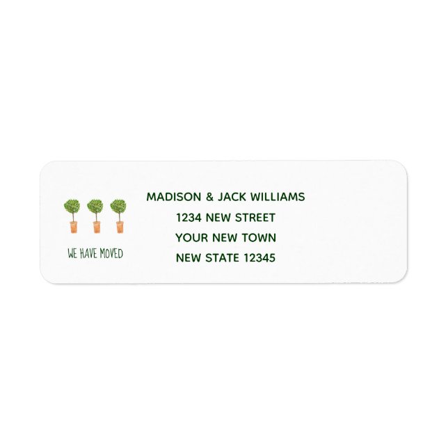 New Home | Change of address | Moving Announcement Label (Front)