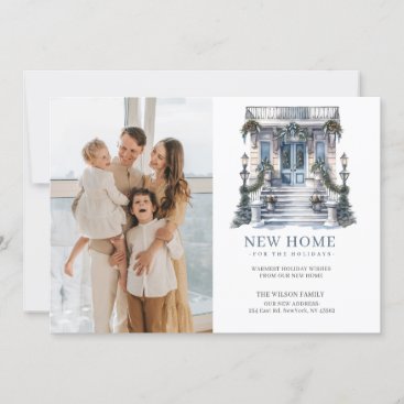 New Home Christmas Door Moving Photo Holiday Card