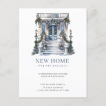 New Home Christmas Door New Address Moving  Holiday Postcard