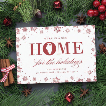 New Home Christmas Illinois Moving Announcement by BanterandCharm at Zazzle