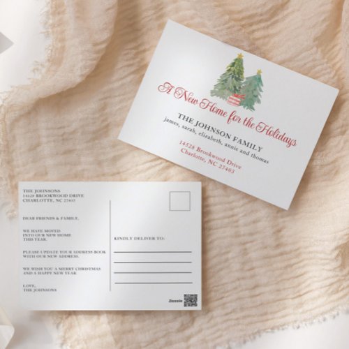 New Home Christmas Moving Announcement Card