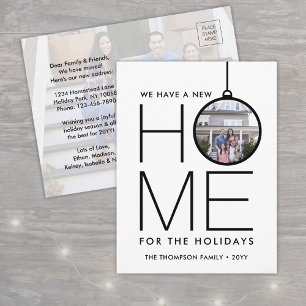 New Home Christmas Ornament 2 Photo Modern Holiday Postcard