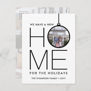 New Home Christmas Ornament 2 Photo Modern Holiday Postcard