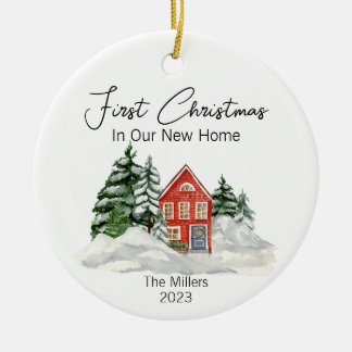 New Home Christmas Trees Personalized Ceramic Ornament