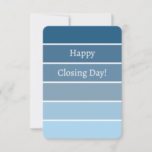 New Home Closing Congratulations Blue Paint Chip Note Card