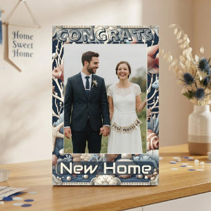 New Home Congrats Ocean Corals Housewarming Blue Selfie Frame