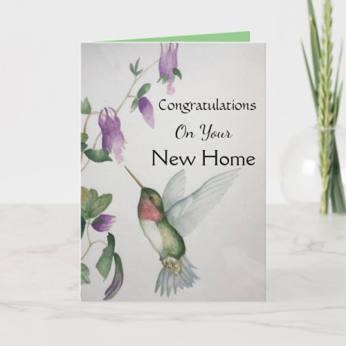 New Home Congratulations Happy Hummingbird Card
