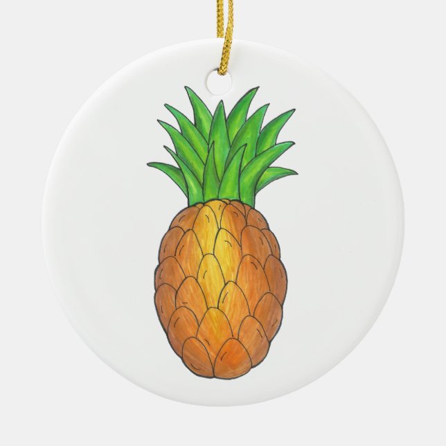 New Home Congratulations Housewarming Pineapple Ceramic Ornament (Front)