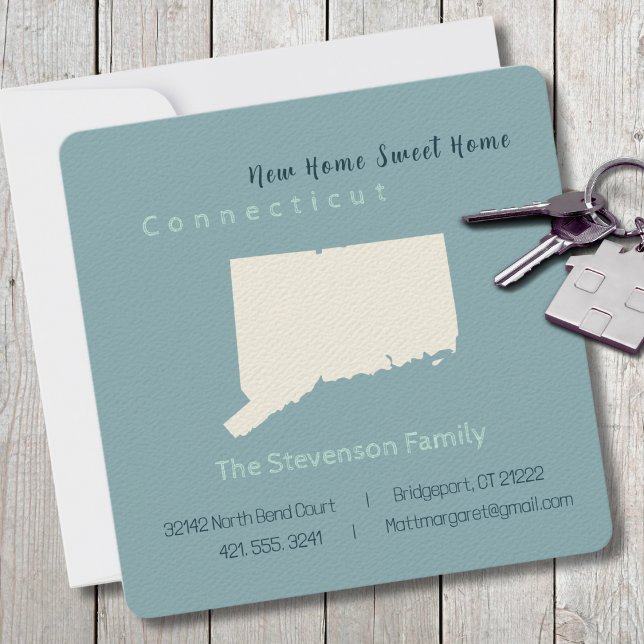 New Home Connecticut Moving Announcement Postcard  (Moving to Connecticut? Send your friends and family a beautiful personalized announcement!)