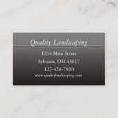 New Home Construction Business Card (Back)
