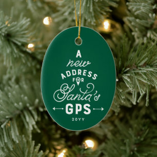 New home cute green one photo Christmas Ceramic Ornament