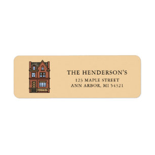 New Home Cute Neighborhood House Label