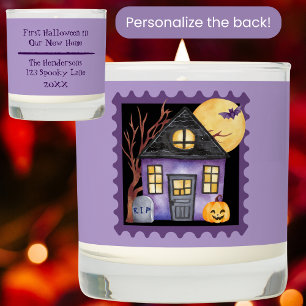 New Home Cute Postage Stamp Halloween Candle