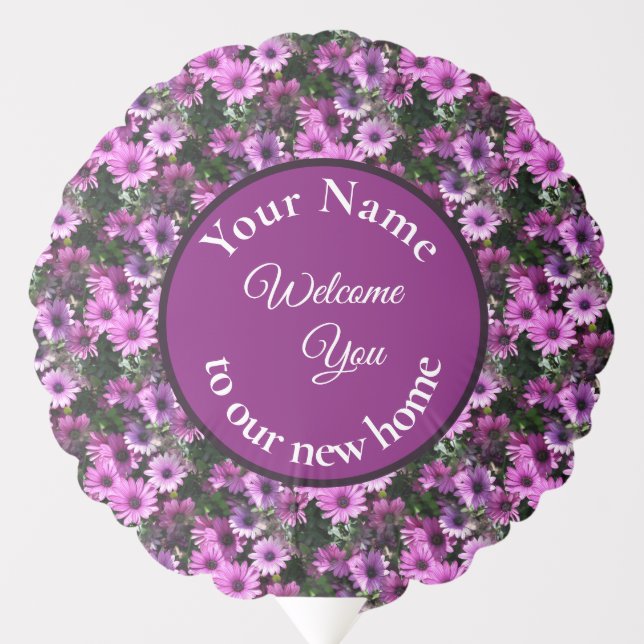 New Home Daisy Flowers Personalized  Balloon (Front)