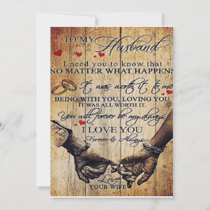 New Home Decor Gift To My Husband Letter Holiday Card