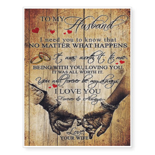New Home Decor Gift To My Husband Letter Temporary Tattoos