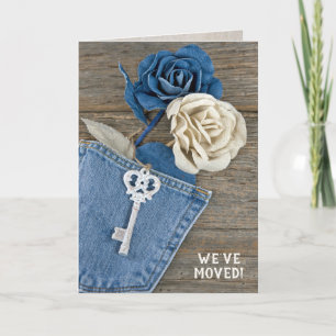New Home denim rose with key Card