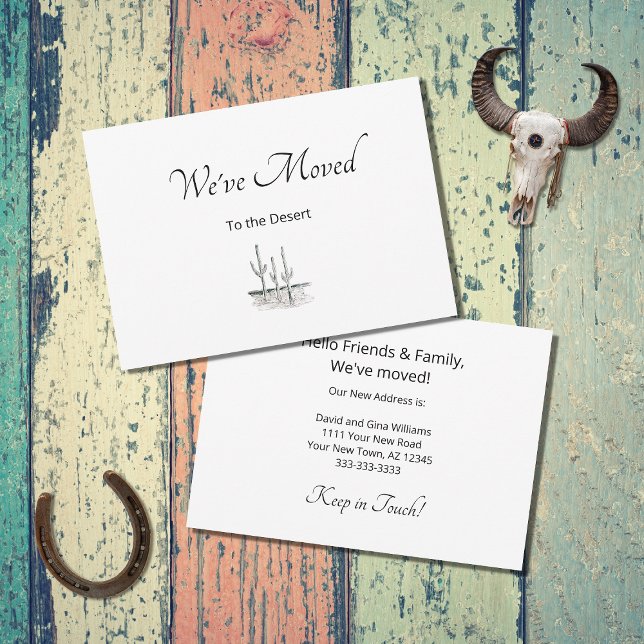 New Home Desert Cactus Moving Change of Address  Announcement (Creator Uploaded)