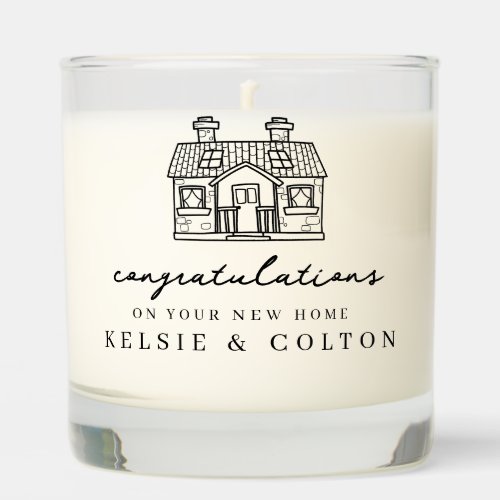 New Home Doodle Gift Personalized Scented Candle