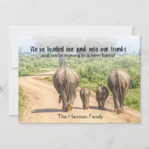 New Home Elephants We're Moving Announcement Funny