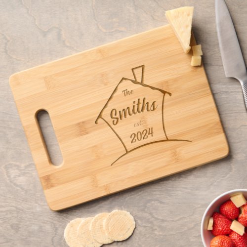 New Home Etched Wooden Cutting Board